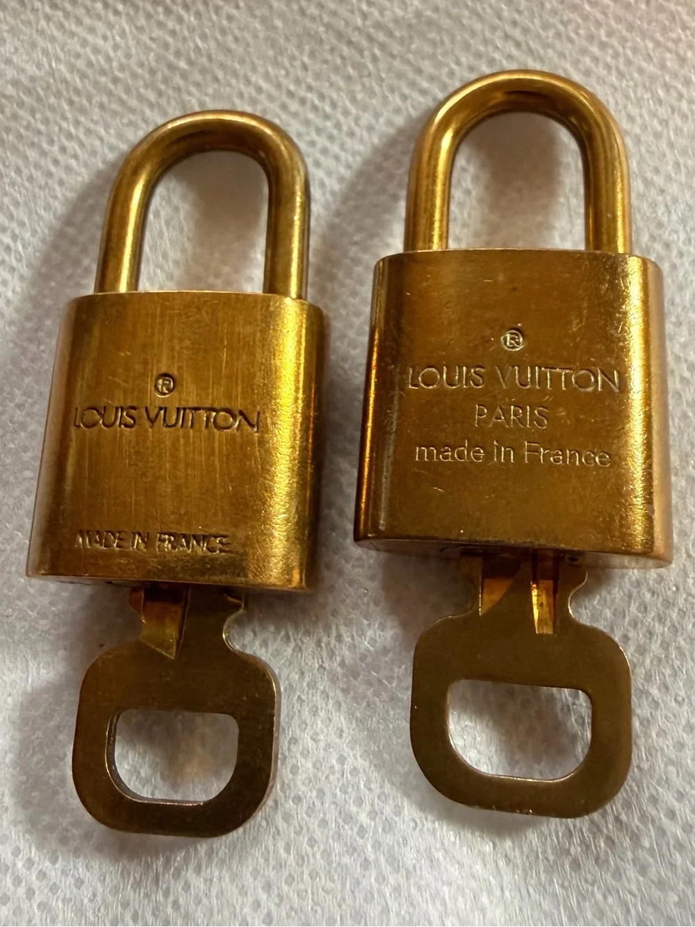 Louis Vuitton Gold-Tone Padlock Set with Keys